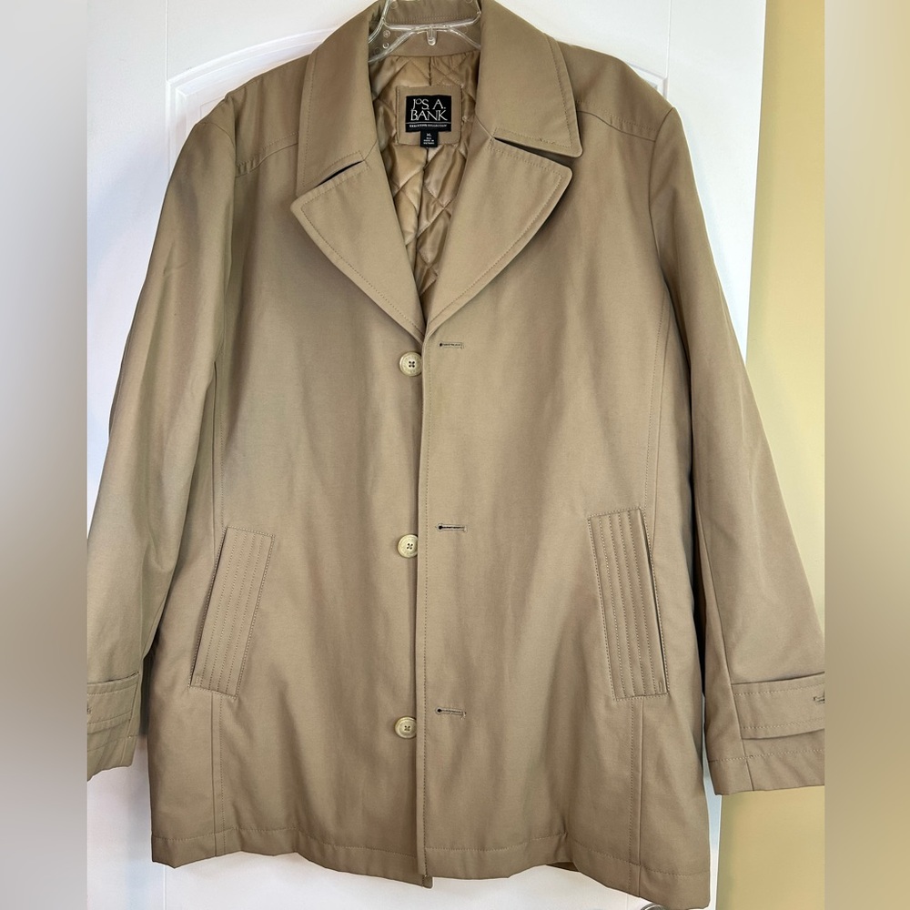 Jos A Bank Executive Collection Three Button Trench Coat Men’s Size XL